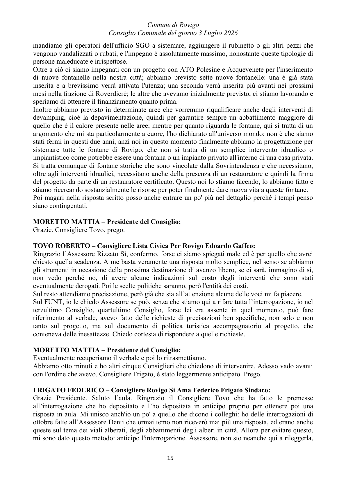 Pagina 15 del verbale