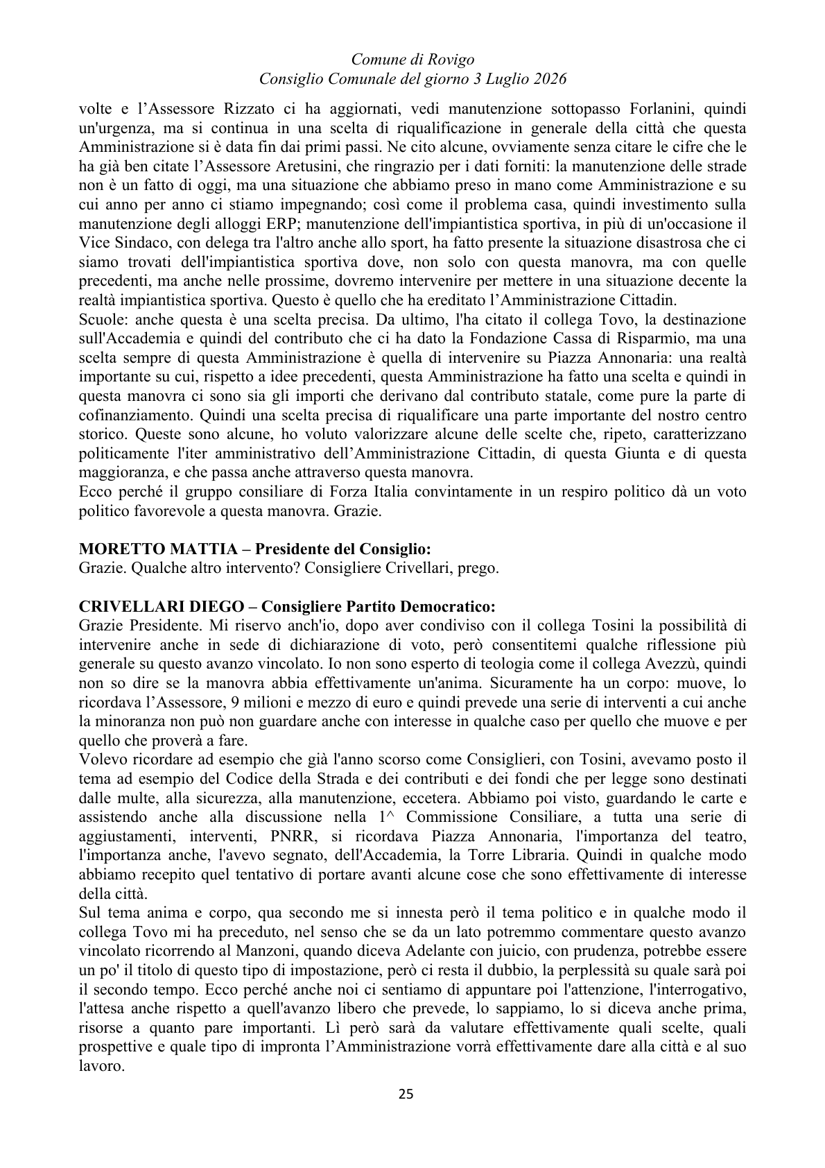 Pagina 25 del verbale