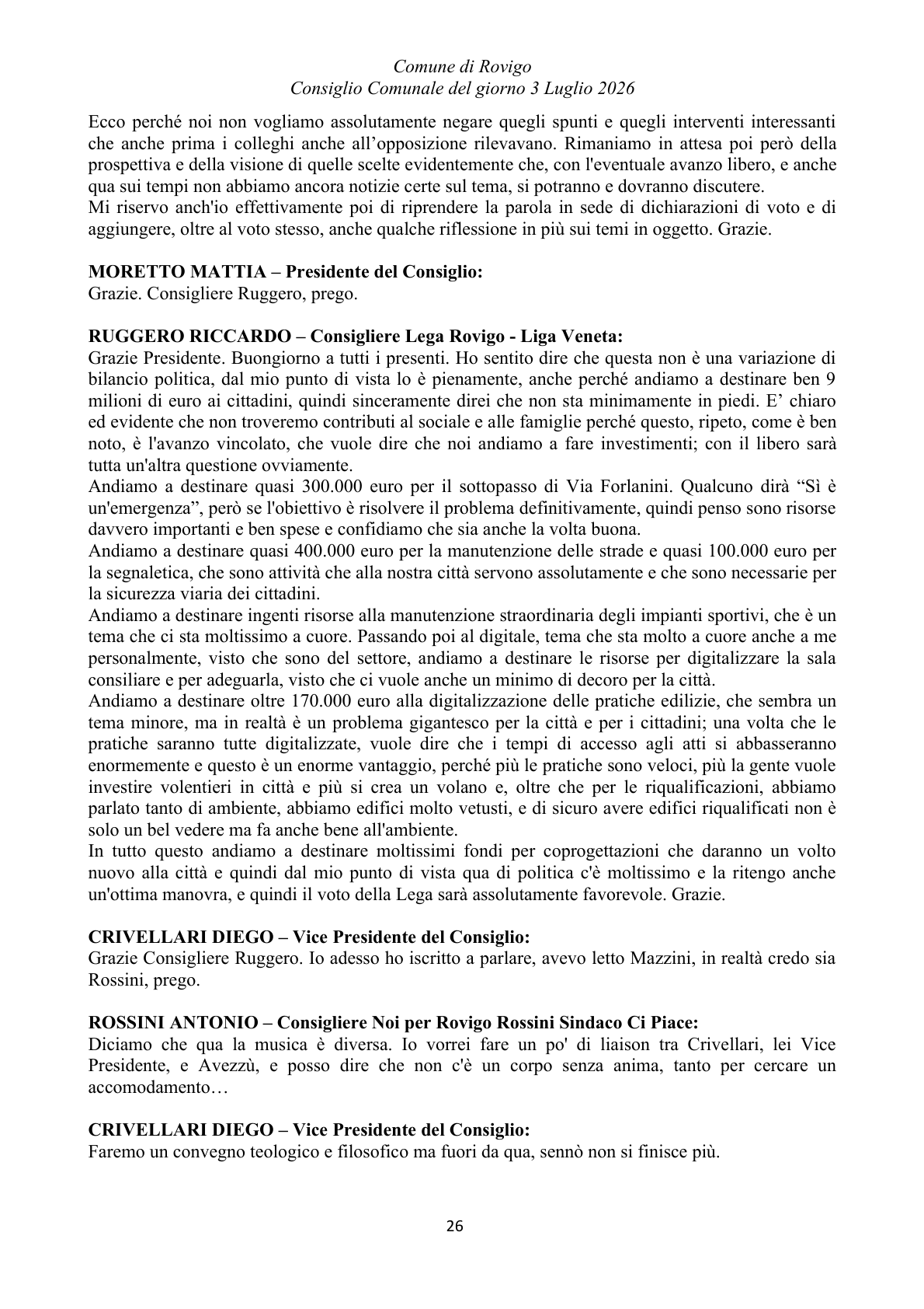 Pagina 26 del verbale