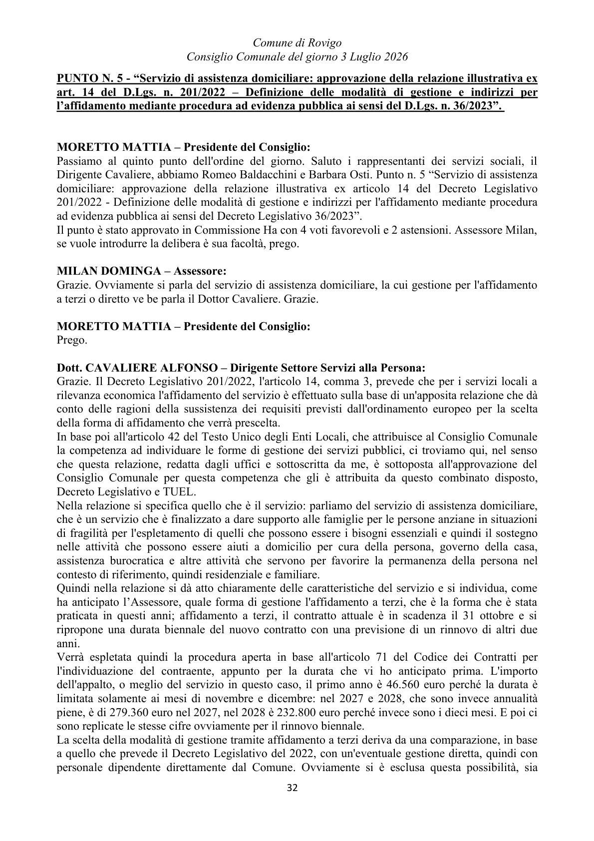 Pagina 32 del verbale