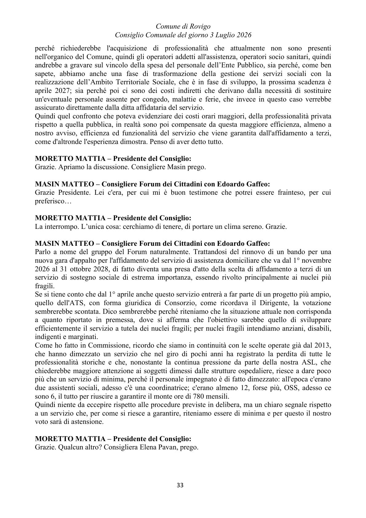 Pagina 33 del verbale