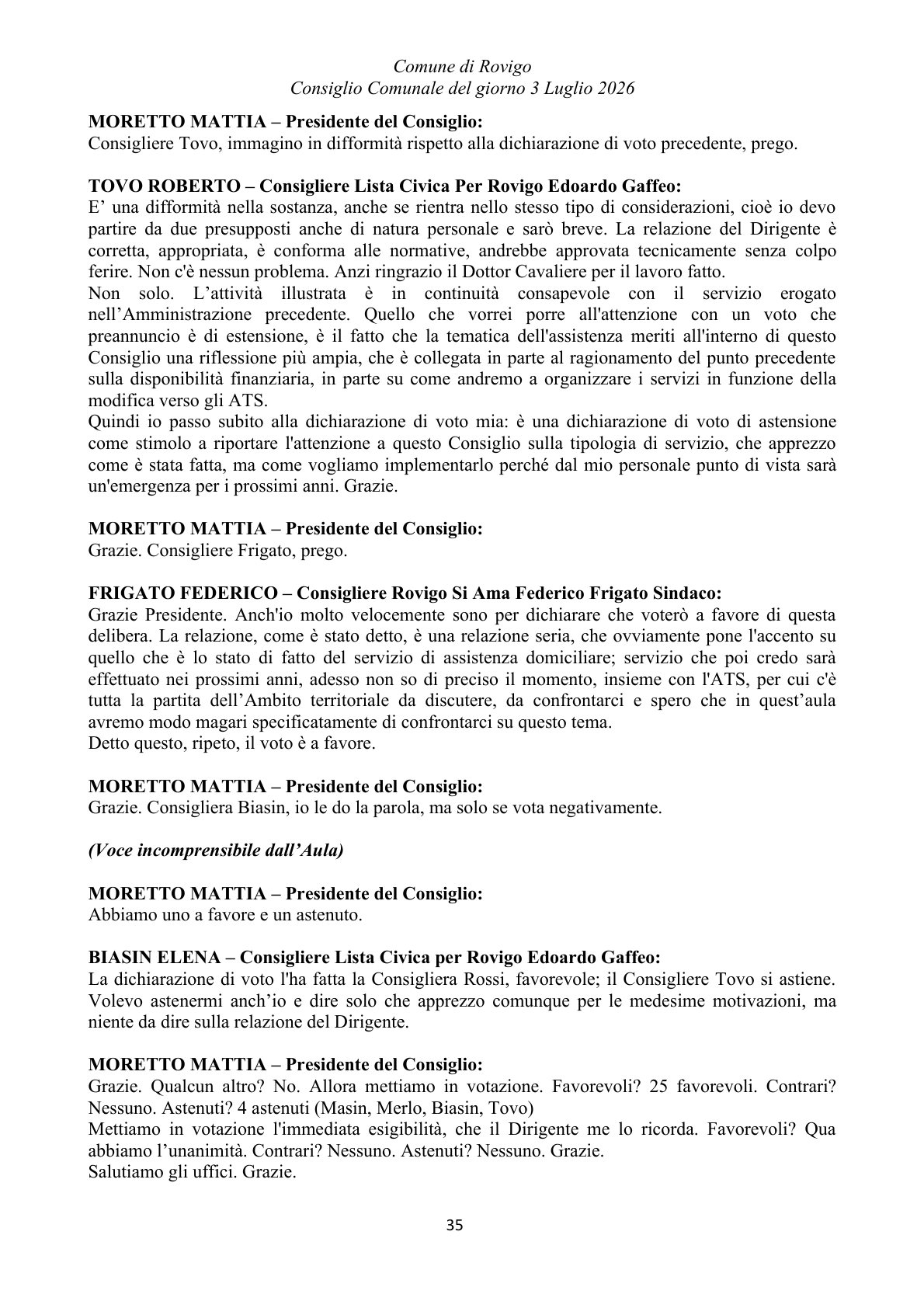 Pagina 35 del verbale