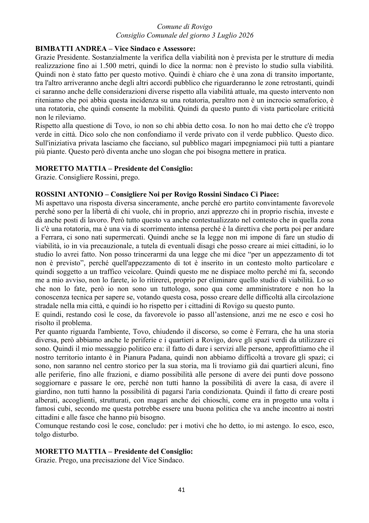 Pagina 41 del verbale