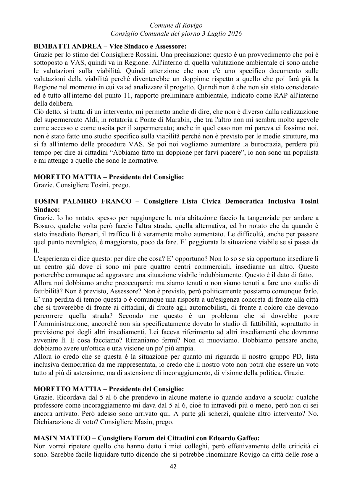 Pagina 42 del verbale