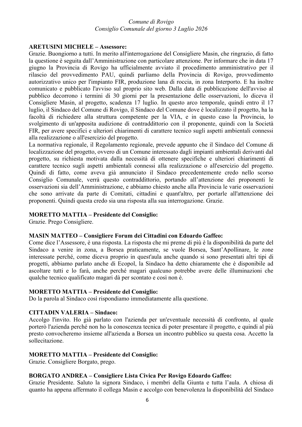 Pagina 6 del verbale