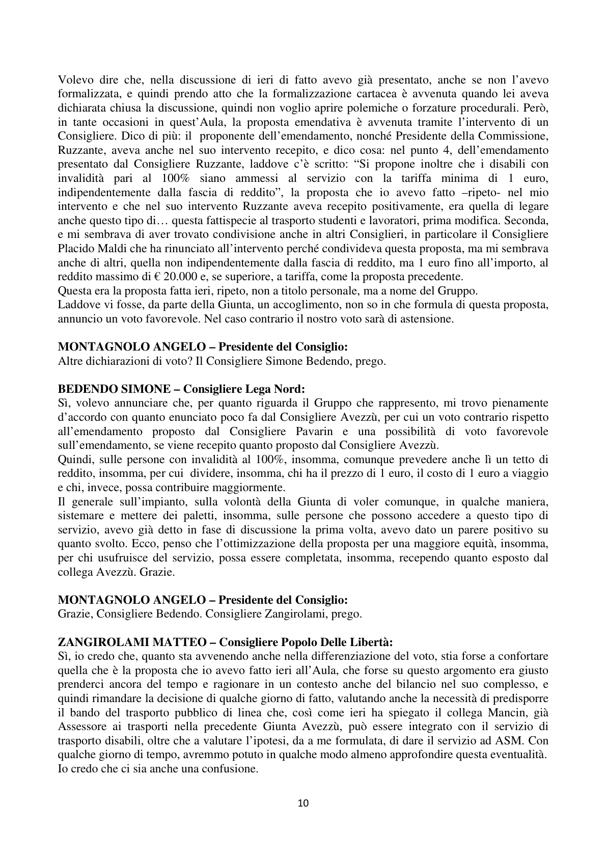 Pagina 10 del verbale