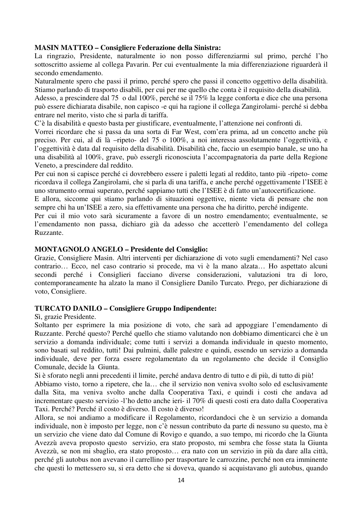 Pagina 14 del verbale