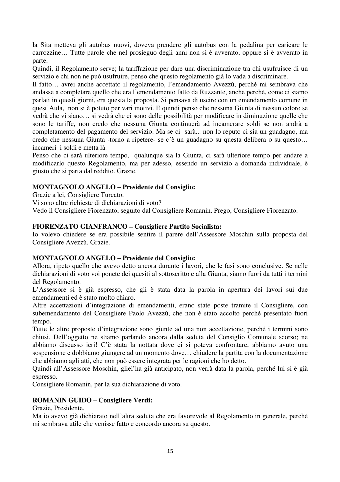 Pagina 15 del verbale