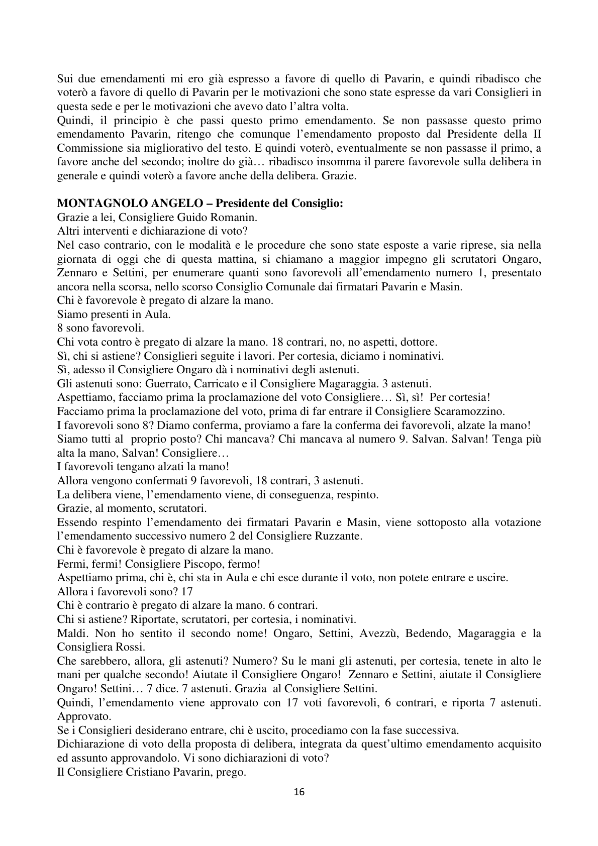 Pagina 16 del verbale