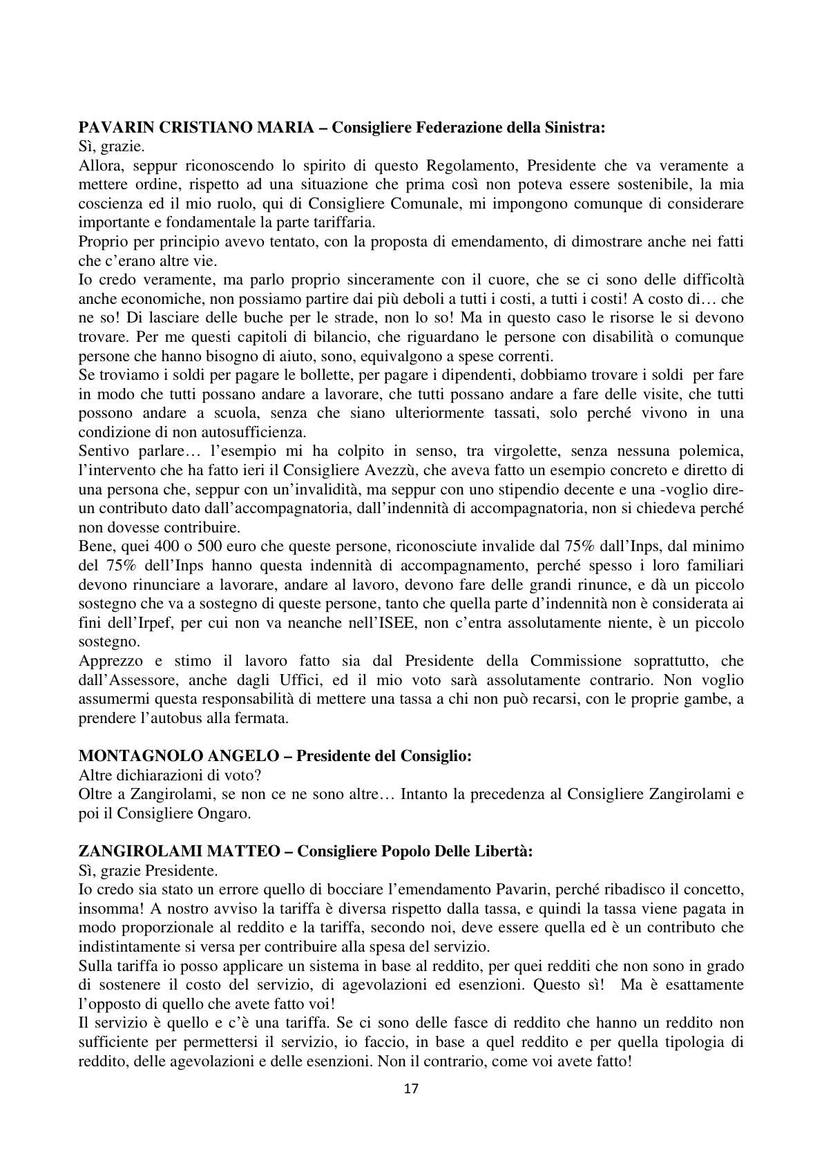 Pagina 17 del verbale