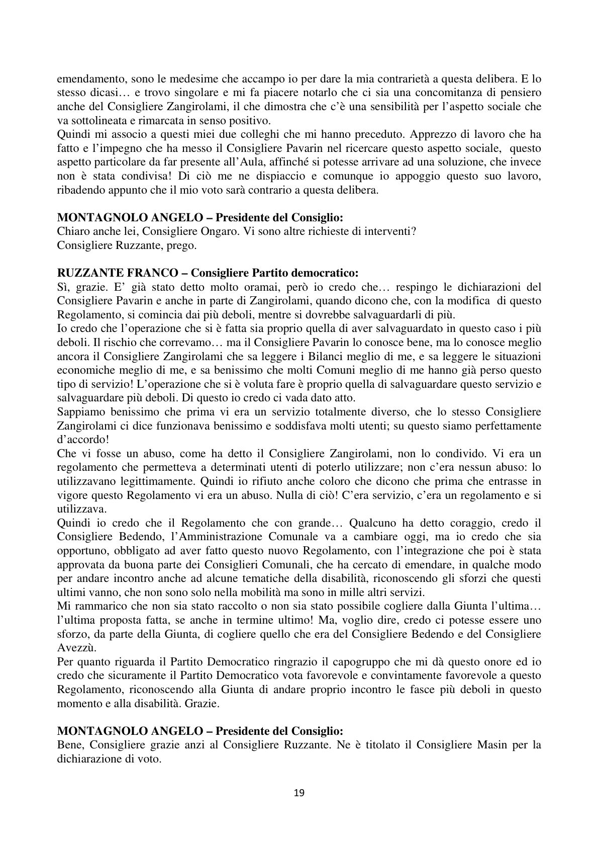 Pagina 19 del verbale