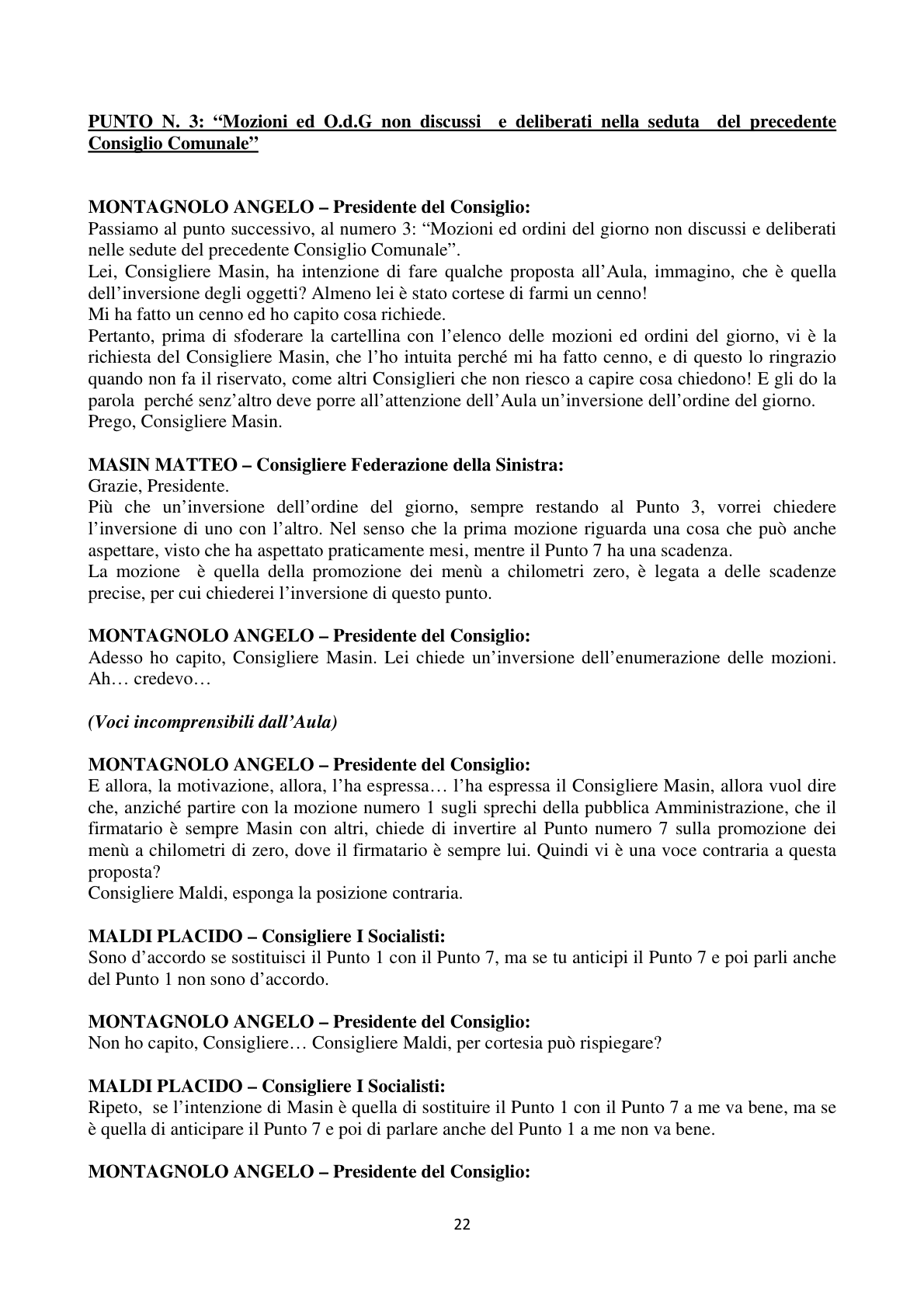 Pagina 22 del verbale