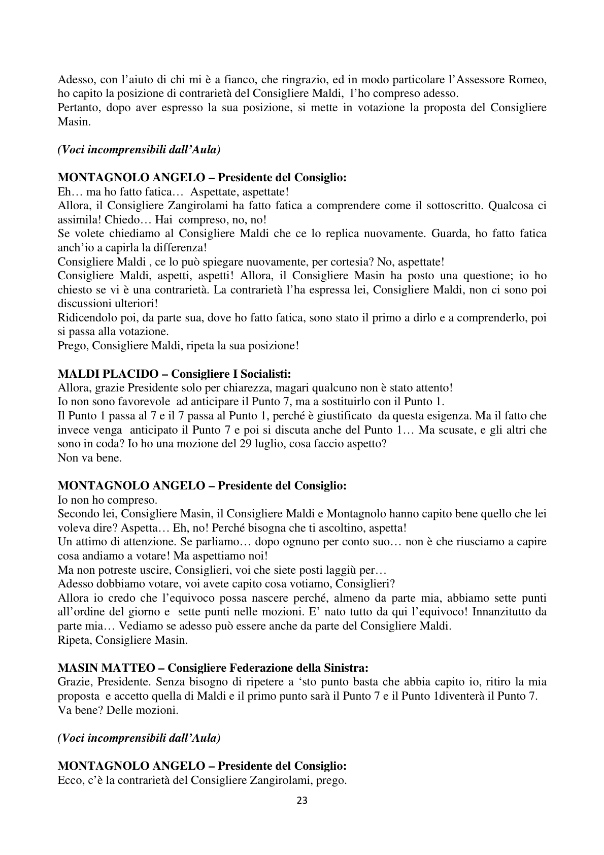 Pagina 23 del verbale