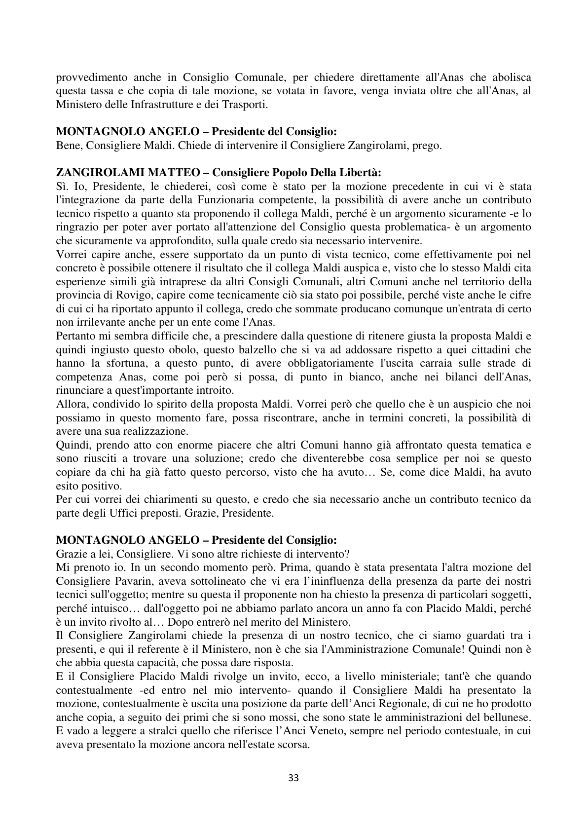 Pagina 33 del verbale