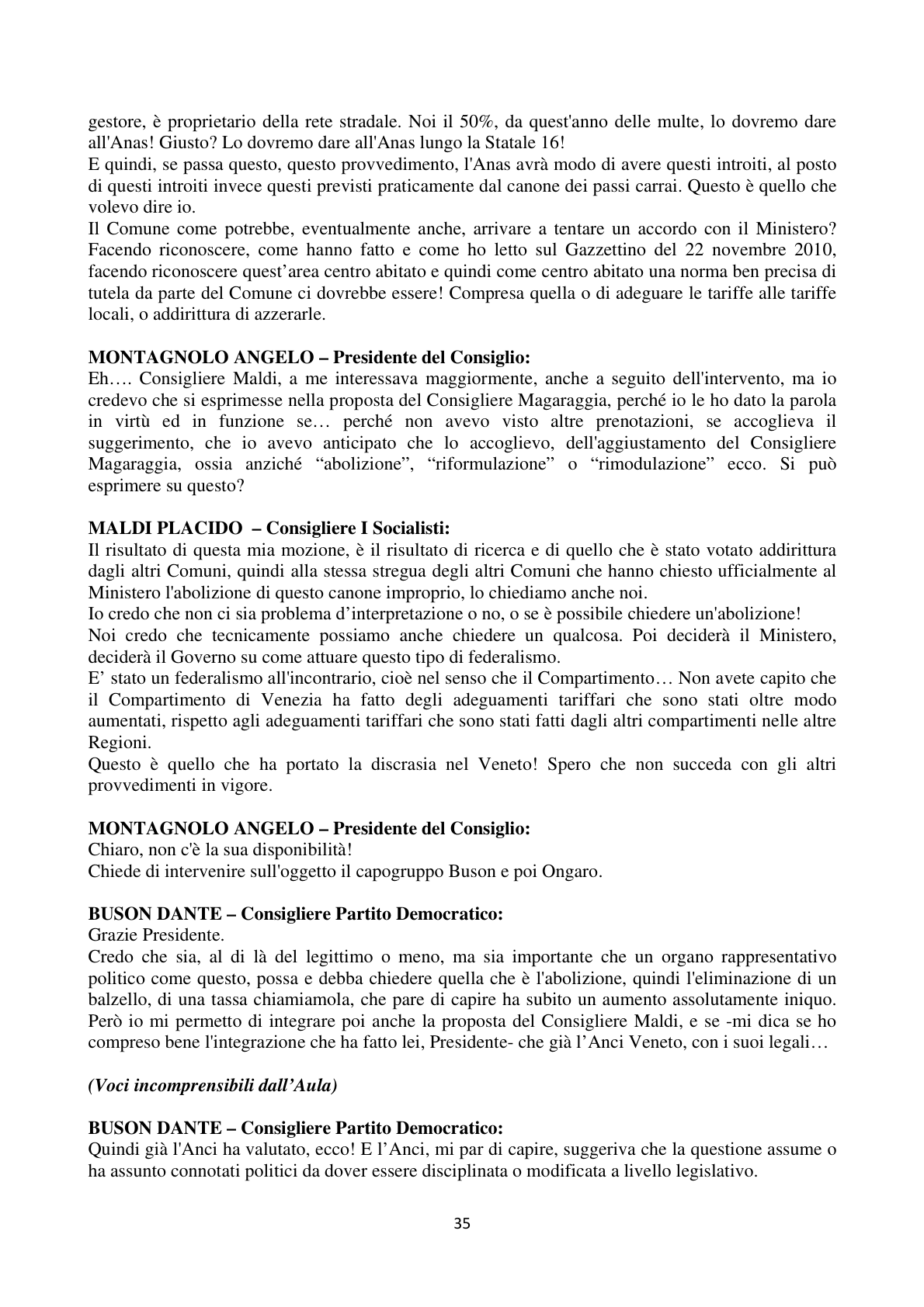 Pagina 35 del verbale