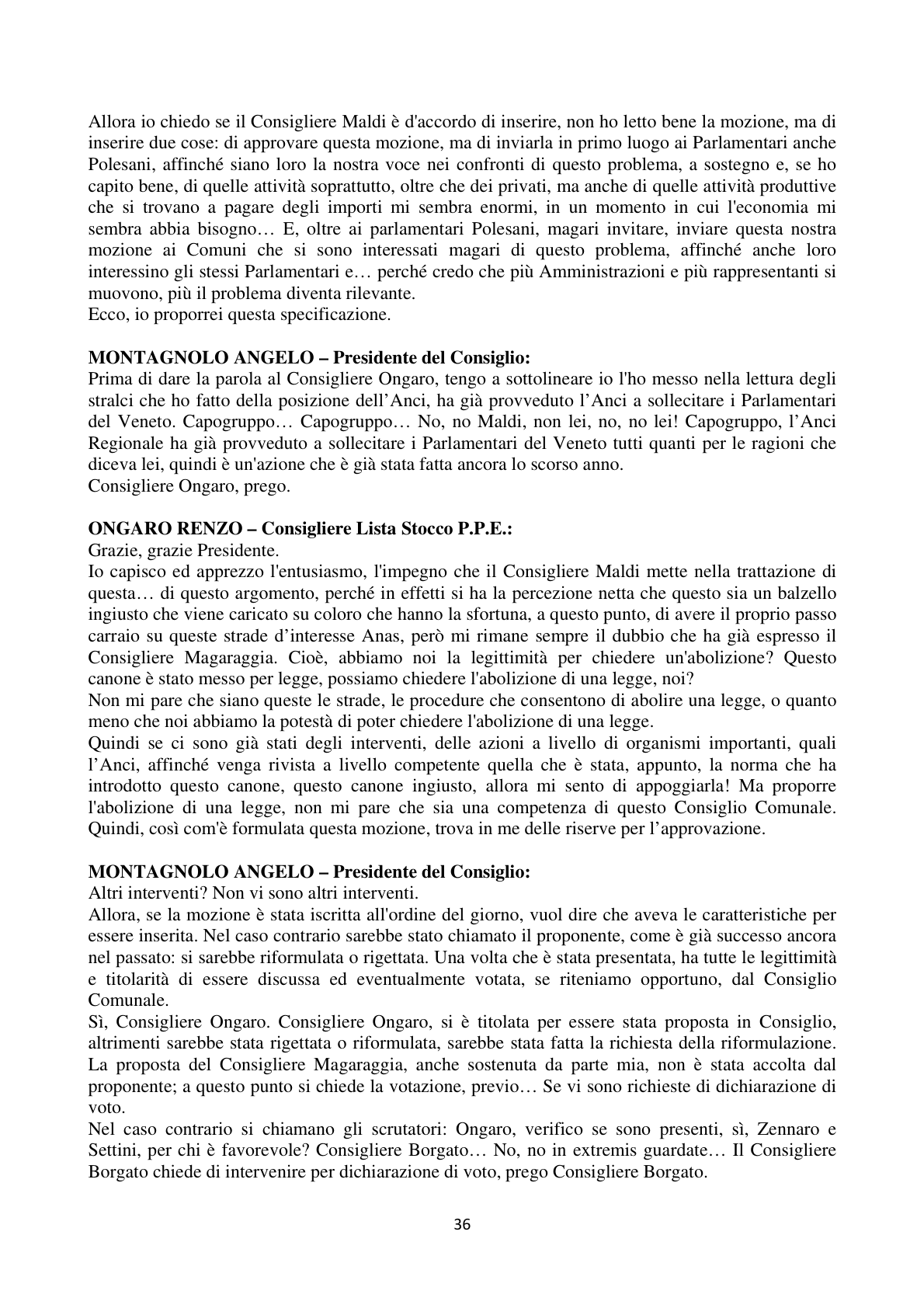 Pagina 36 del verbale