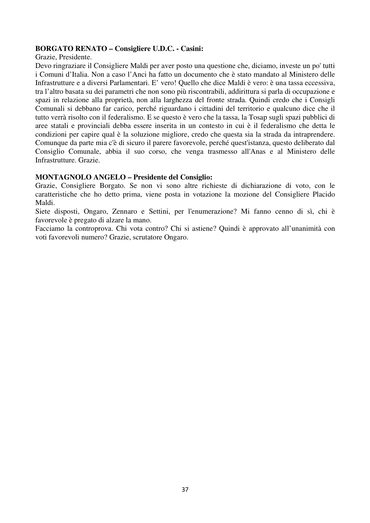 Pagina 37 del verbale