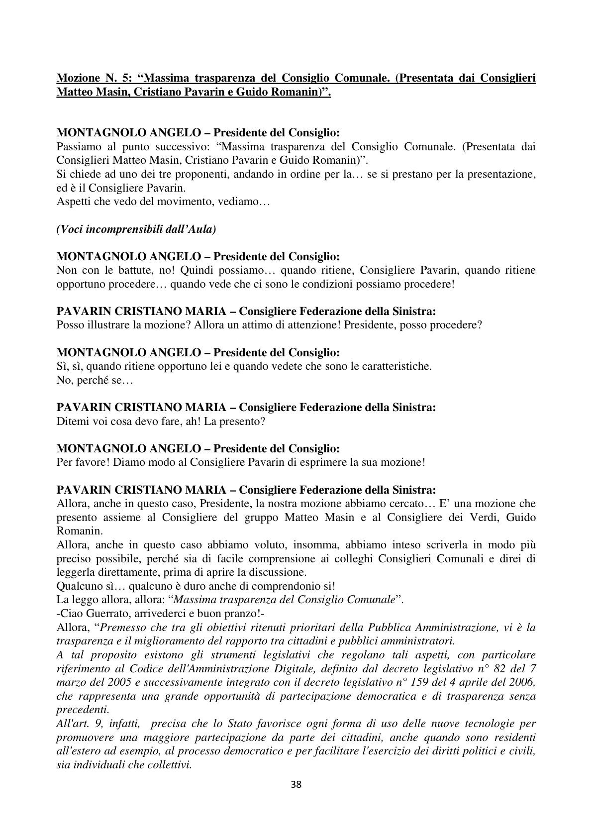 Pagina 38 del verbale