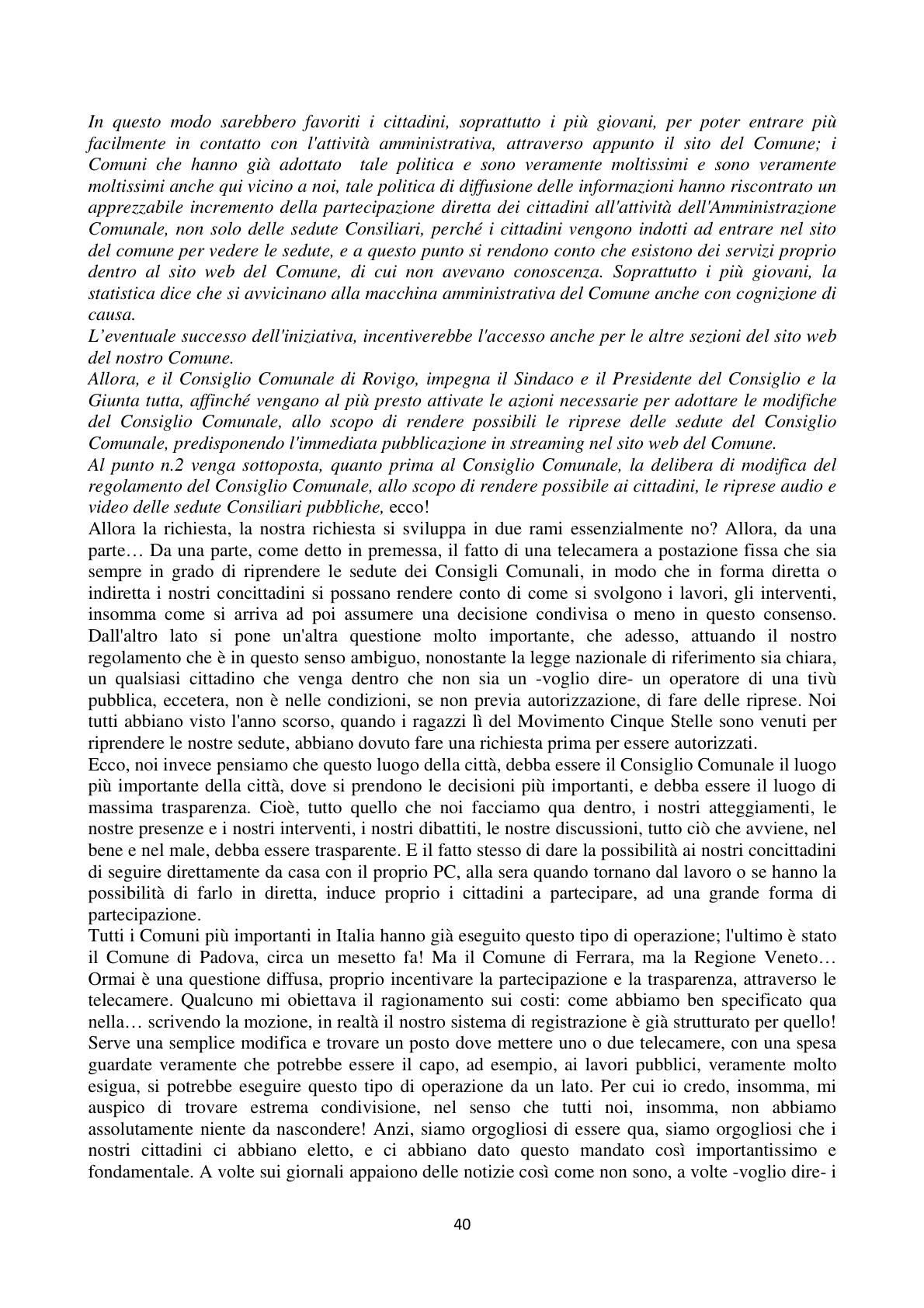 Pagina 40 del verbale
