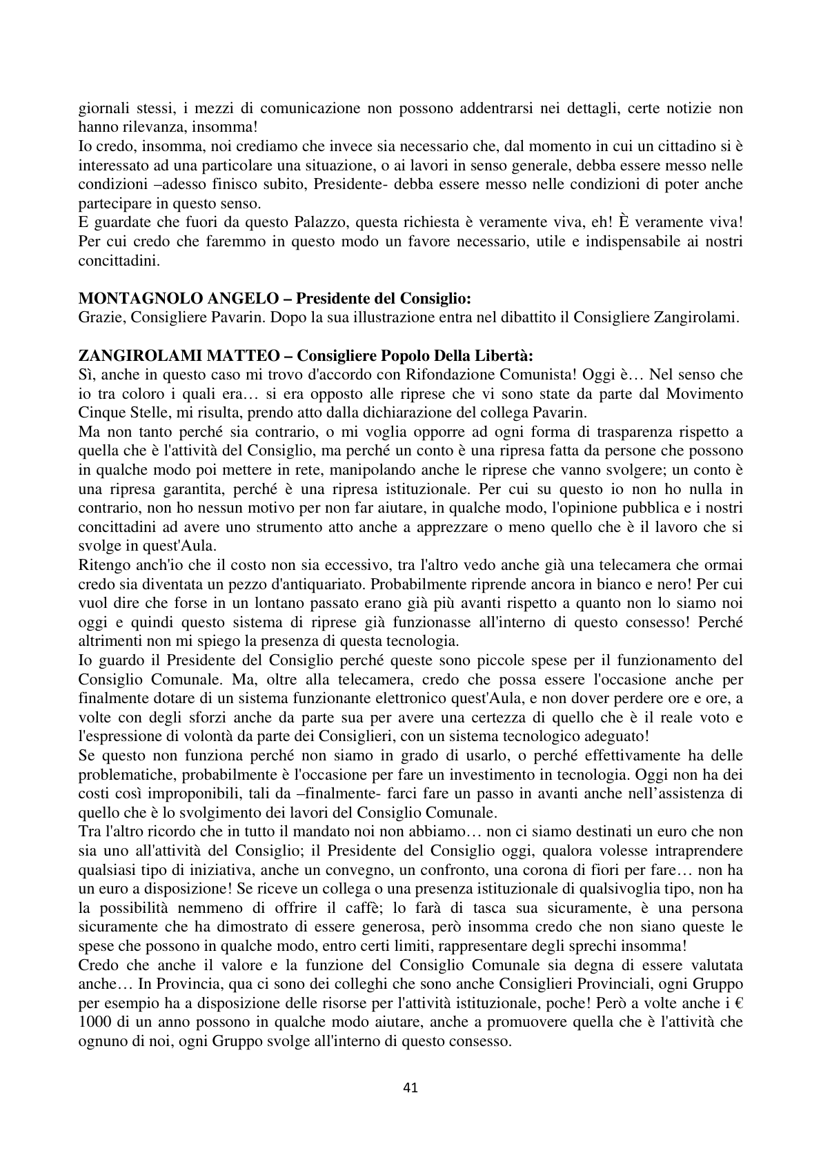 Pagina 41 del verbale