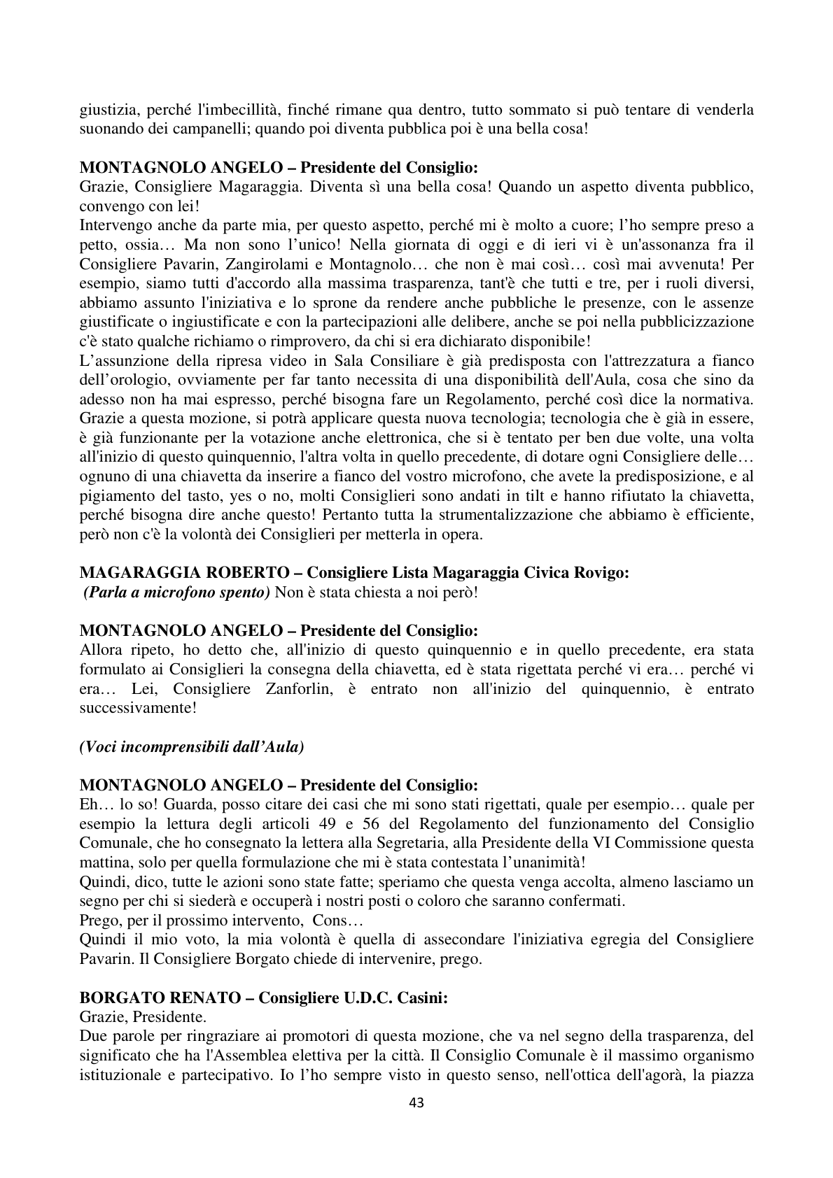 Pagina 43 del verbale