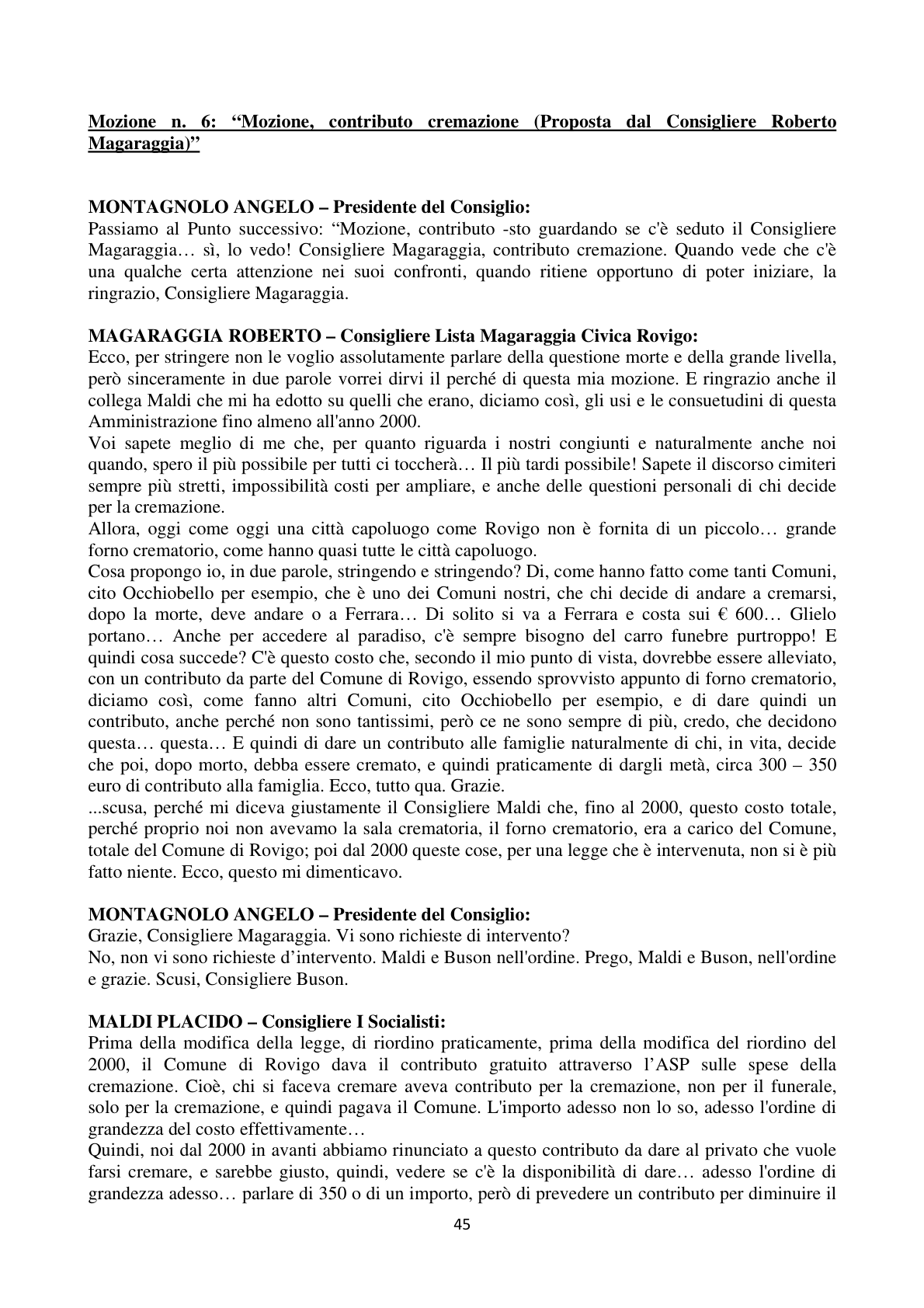 Pagina 45 del verbale