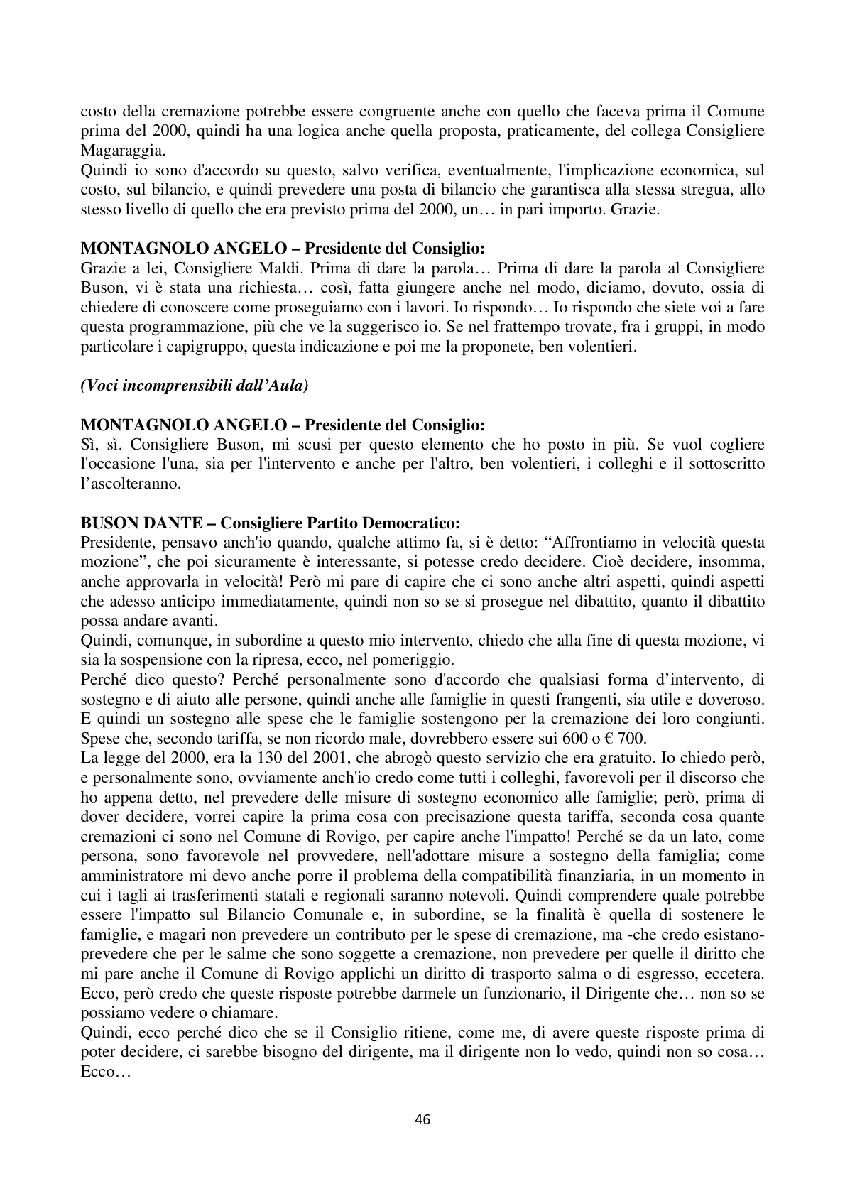 Pagina 46 del verbale