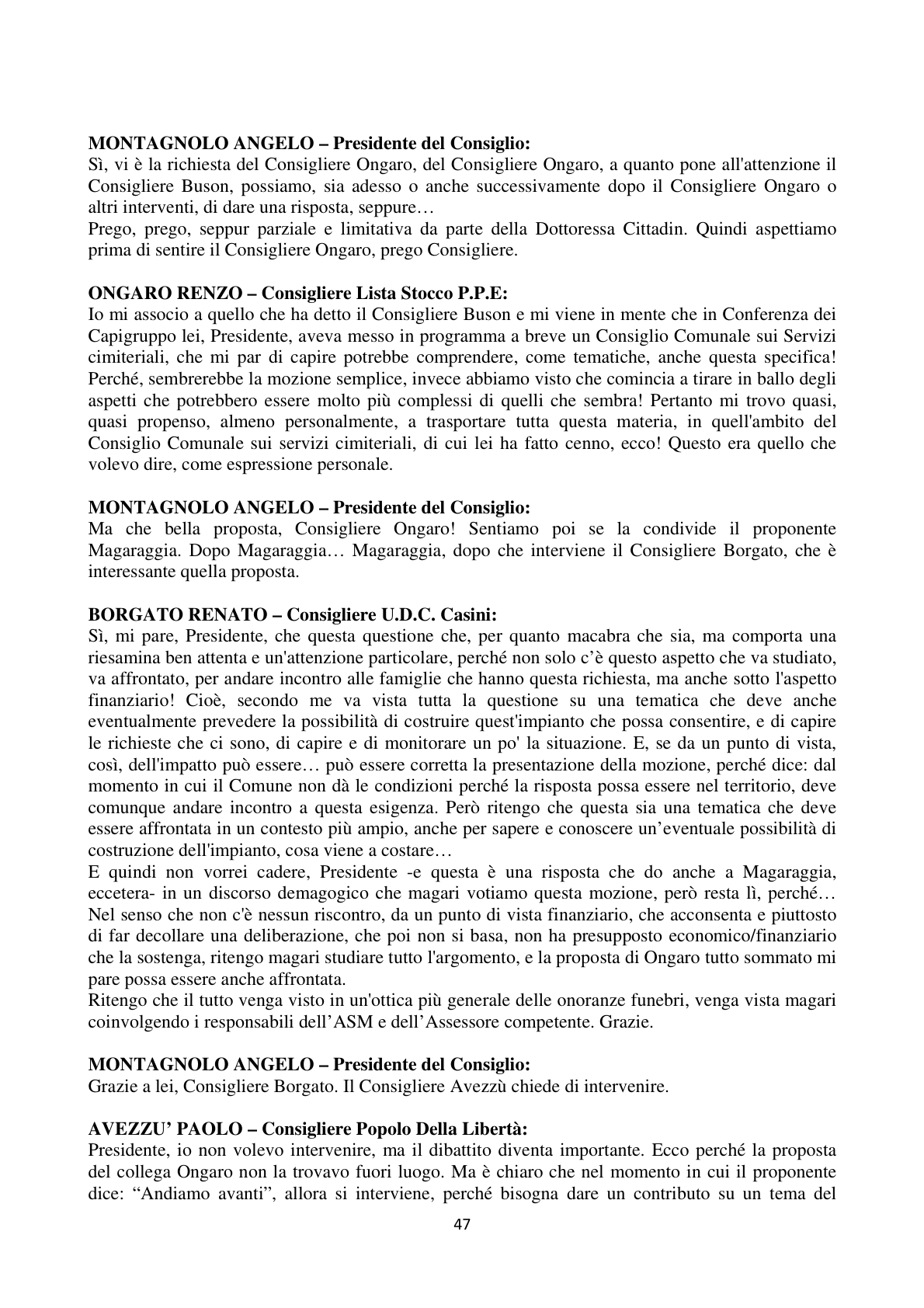 Pagina 47 del verbale