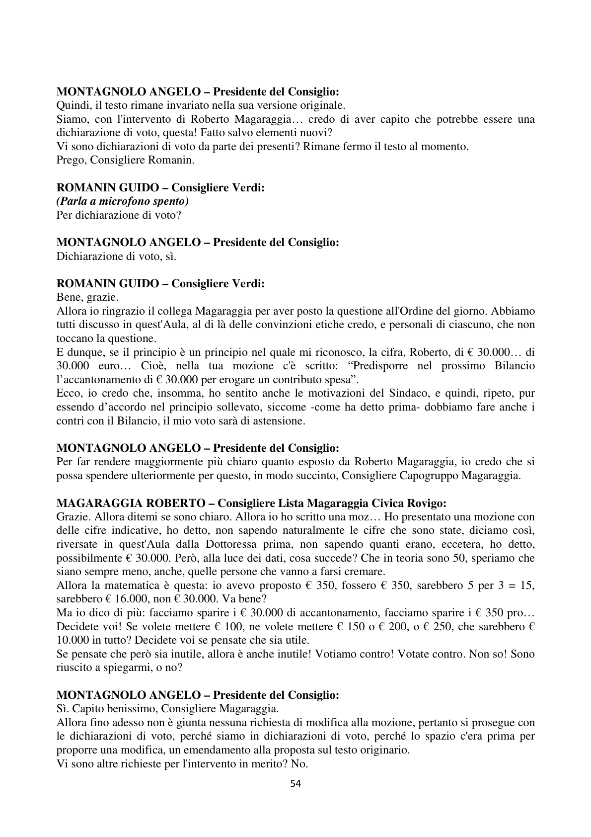 Pagina 54 del verbale