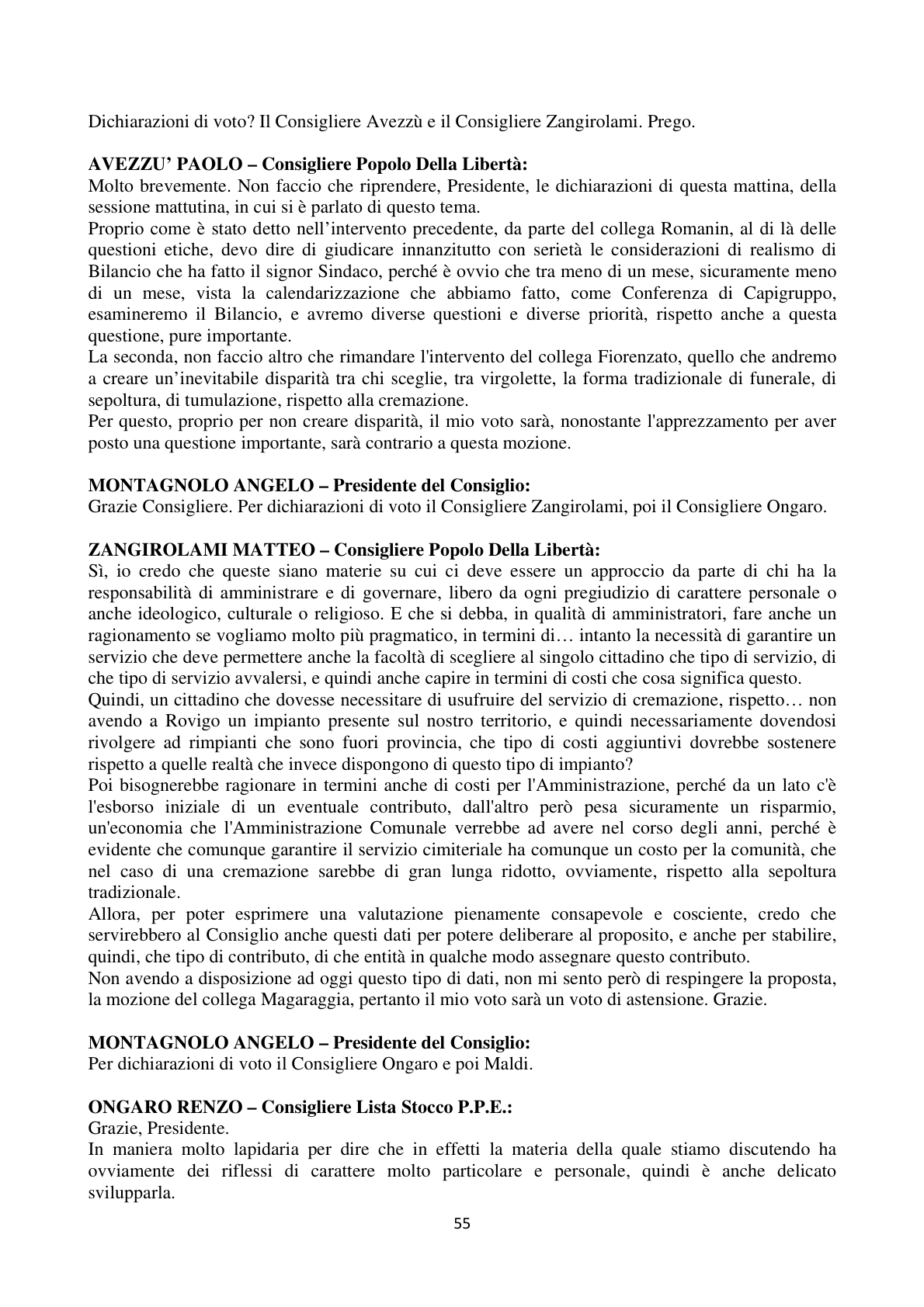 Pagina 55 del verbale