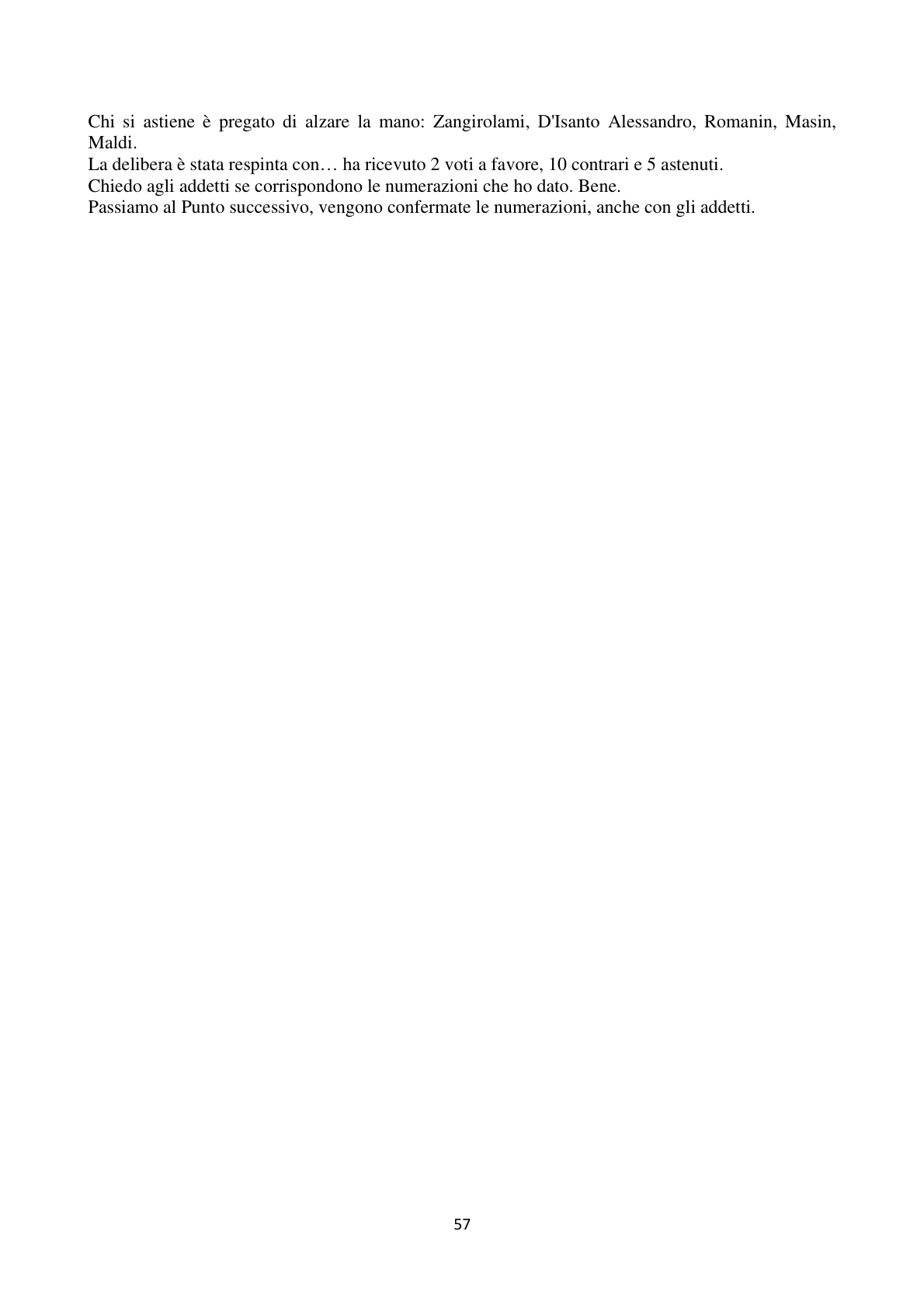Pagina 57 del verbale