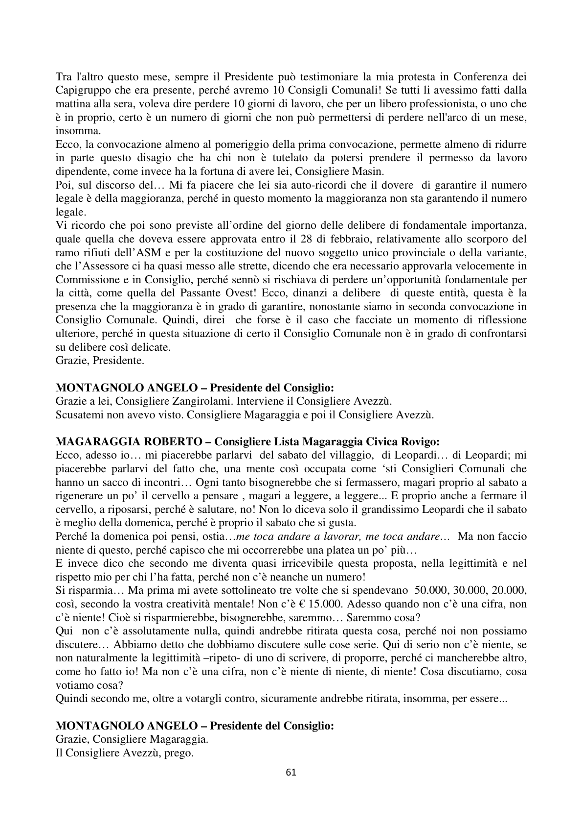 Pagina 61 del verbale