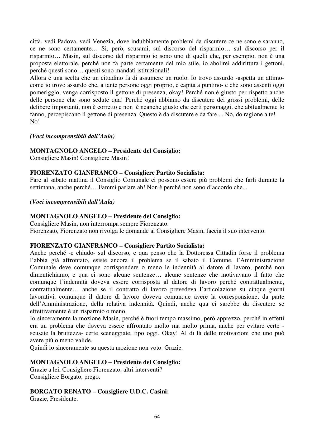 Pagina 64 del verbale