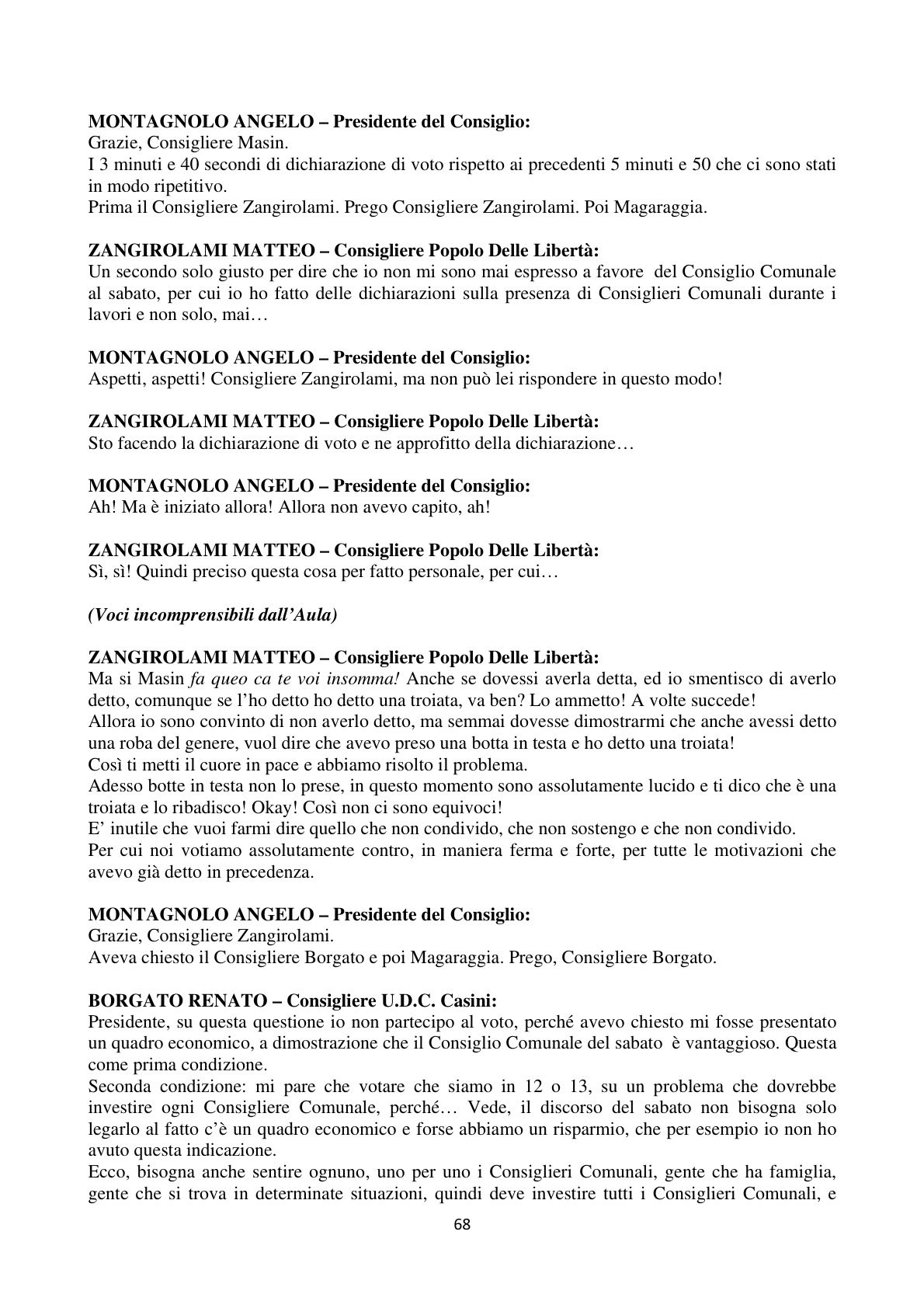 Pagina 68 del verbale