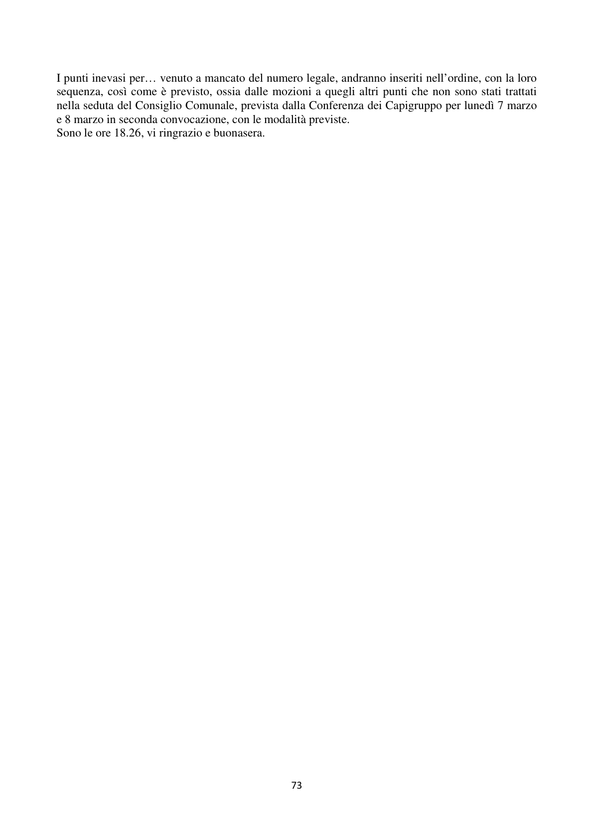 Pagina 73 del verbale