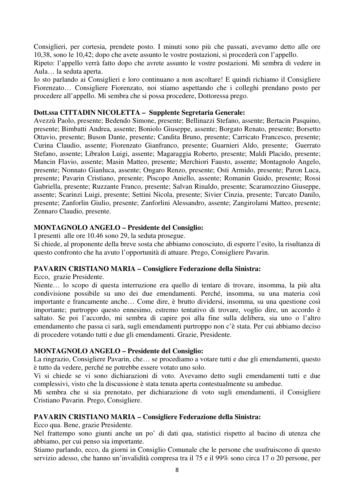 Pagina 8 del verbale