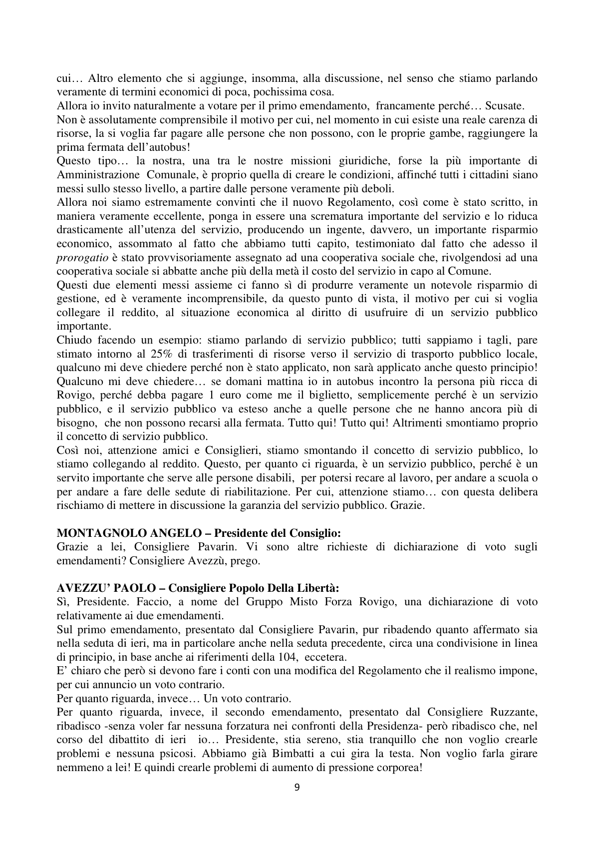 Pagina 9 del verbale